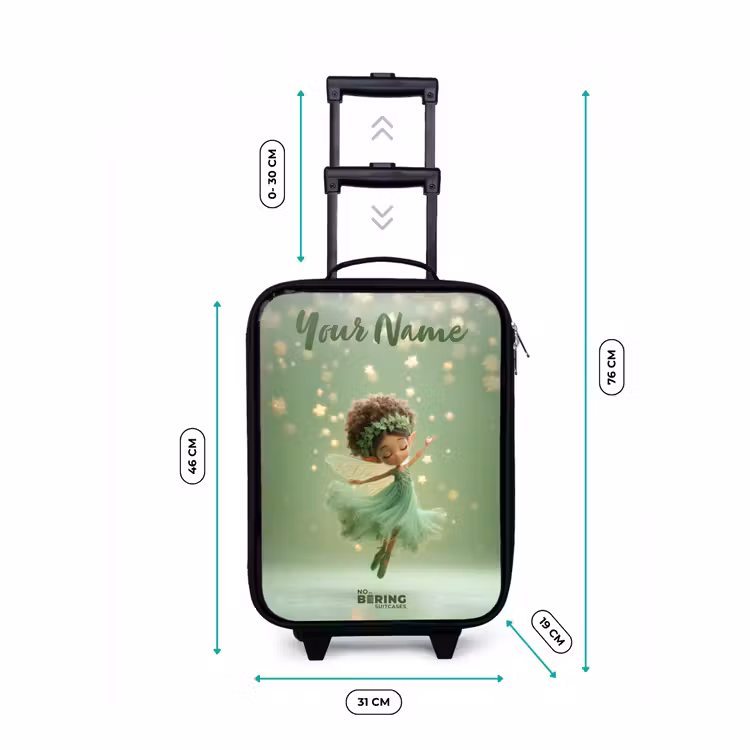 Children's suitcase with name - Dancing fairy in green light — 3