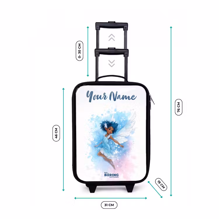 Children's suitcase with name - Flying fairy in shades of blue — 3