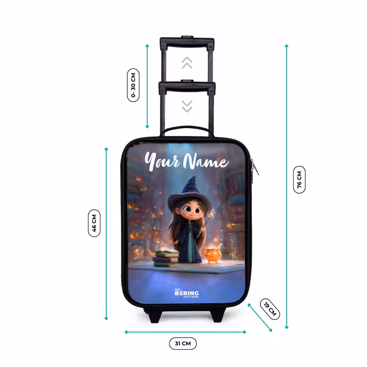 Children's suitcase with name - Little enchantress in library — 3