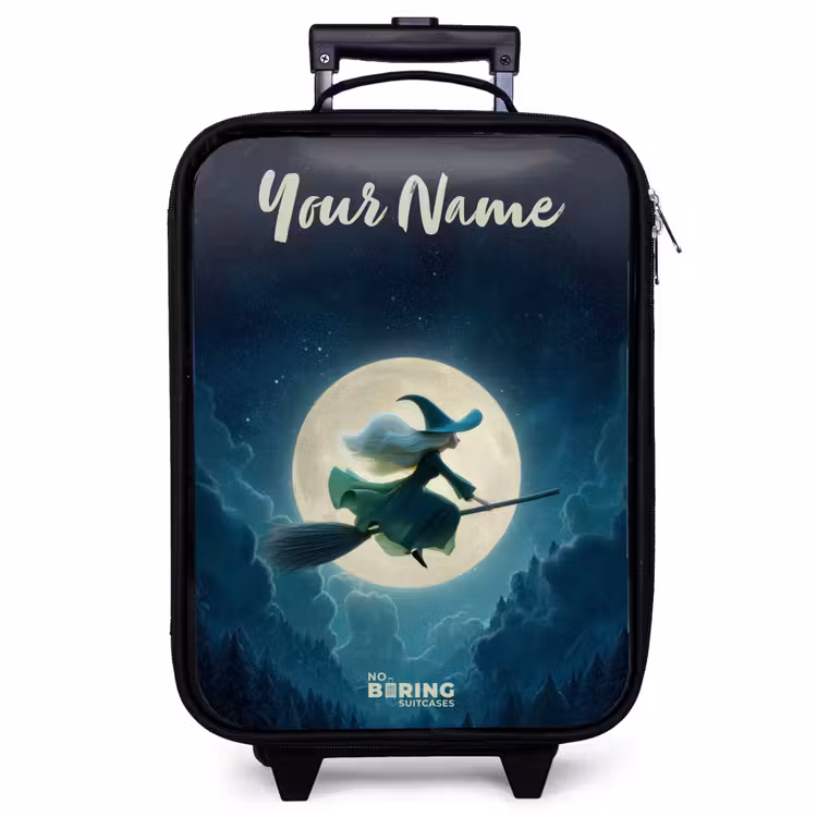 Children's suitcase with name - Night Flight Over the Forest — 1