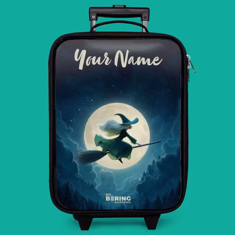 Children's suitcase with name - Night Flight Over the Forest — 4