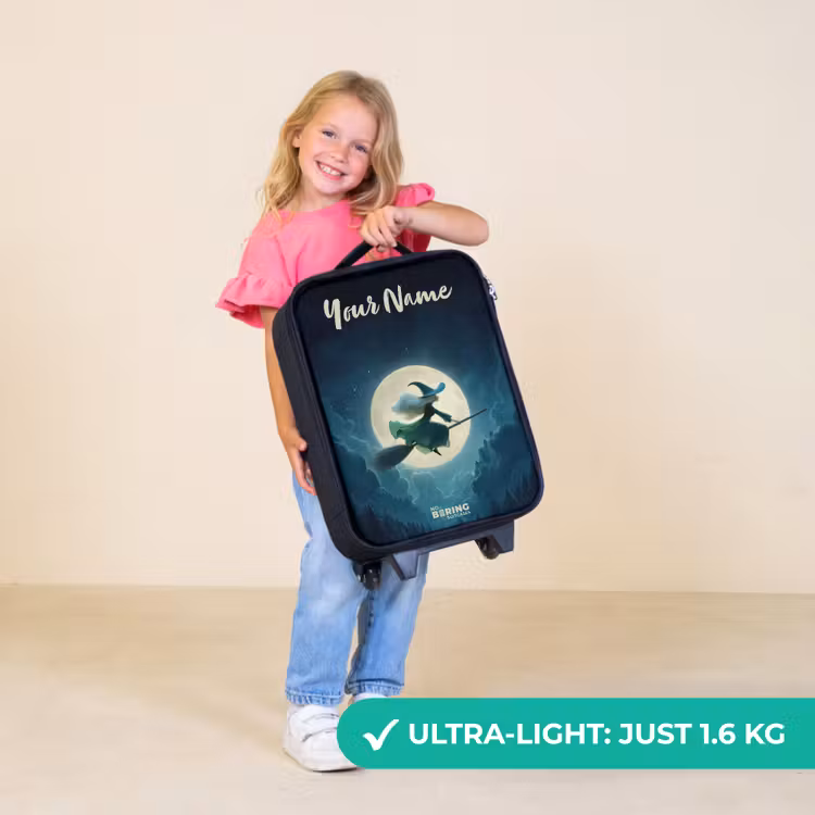 Children's suitcase with name - Night Flight Over the Forest — 5