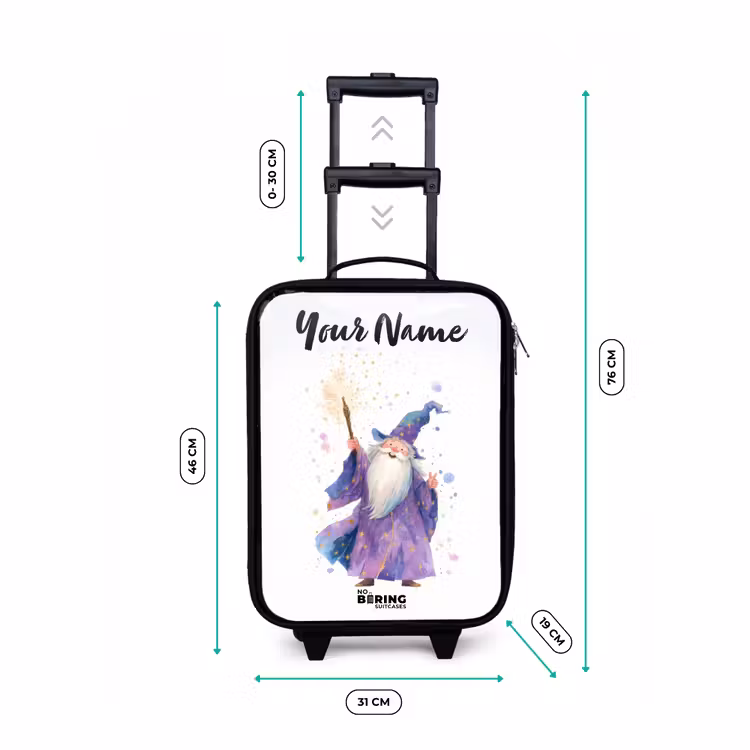 Children's suitcase with name - Old magician with staff — 3
