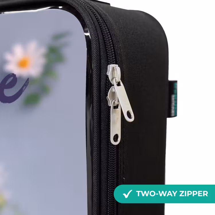 Children's suitcase with name - Purple Fluffy Friend with Daisy — 6