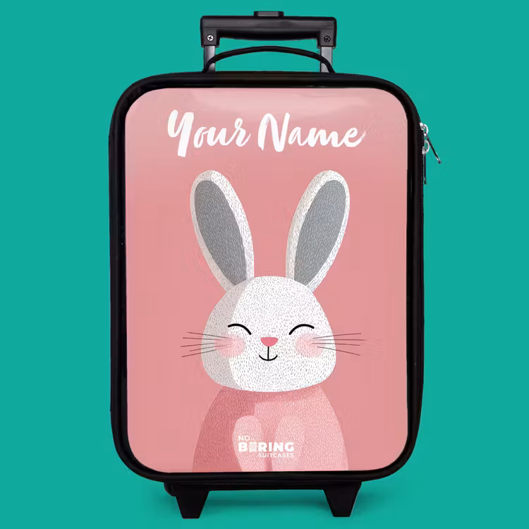 Children's suitcase with name - Rabbit - Blush - Dots - Pink — 4