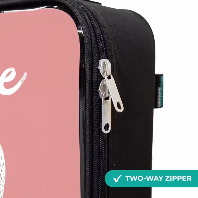 Children's suitcase with name - Rabbit - Blush - Dots - Pink — 6