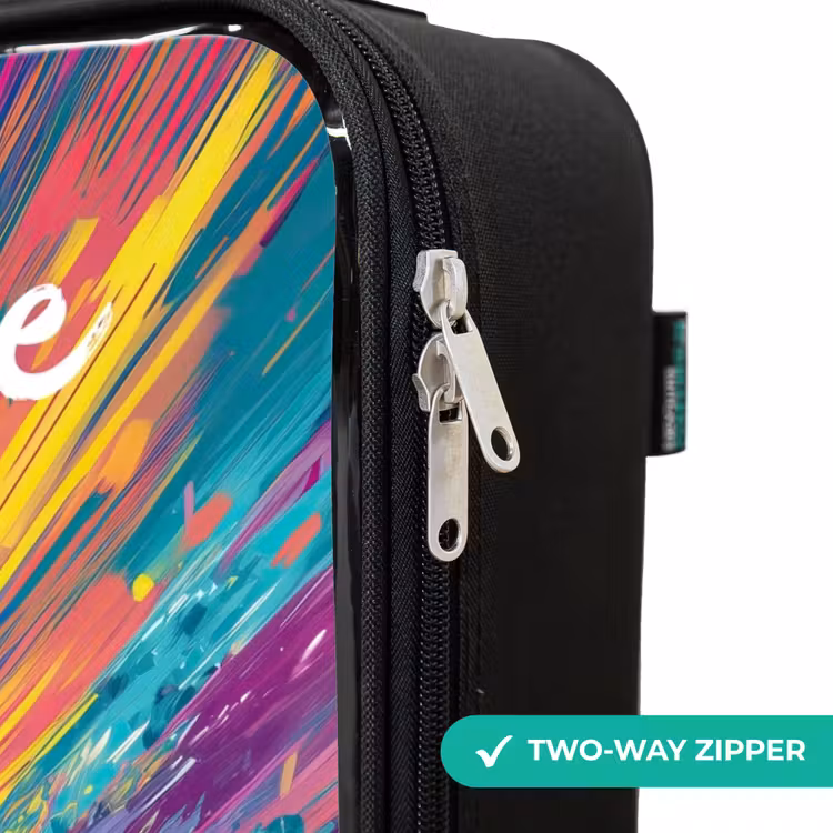 Children's suitcase with name - Race car - Abstract - Stripes - Blue — 6