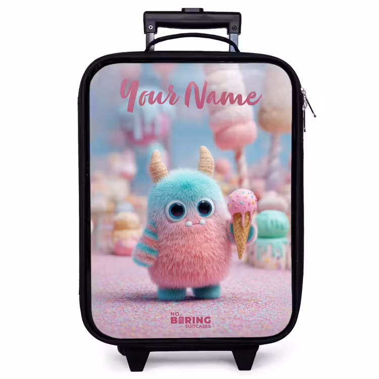 Children's suitcase with name - Sweet Monster Candy Adventure — 1