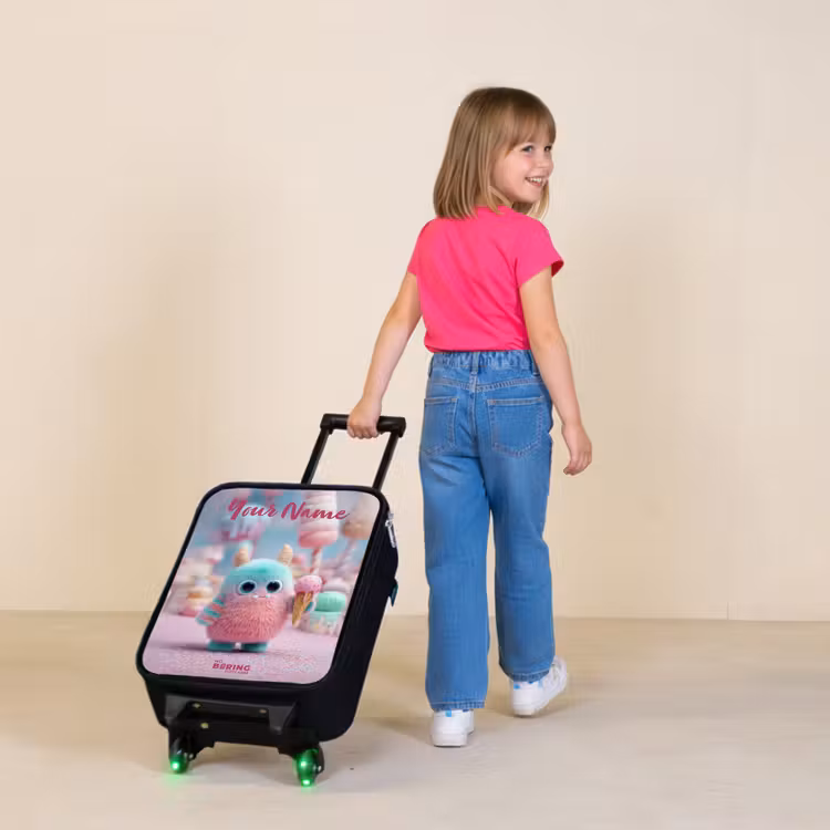 Children's suitcase with name - Sweet Monster Candy Adventure — 2