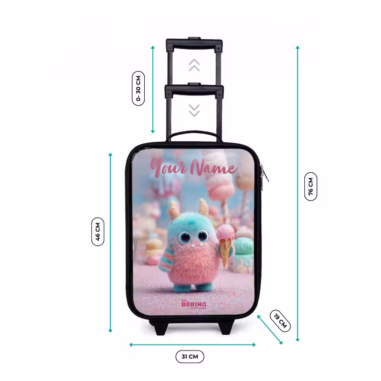 Children's suitcase with name - Sweet Monster Candy Adventure — 3