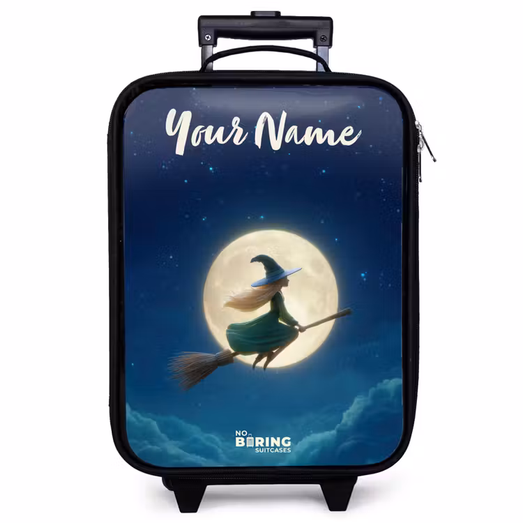 Children's suitcase with name - Witch in Moonlight Flight — 1