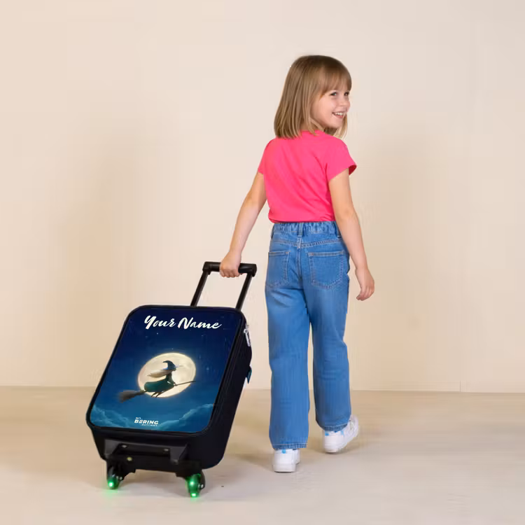 Children's suitcase with name - Witch in Moonlight Flight — 2
