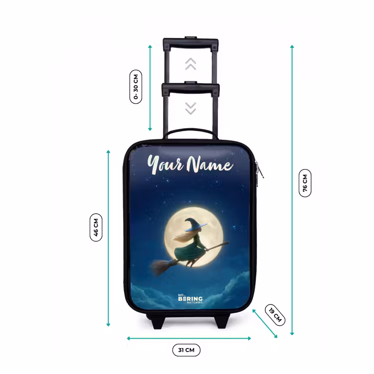 Children's suitcase with name - Witch in Moonlight Flight — 3