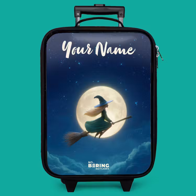 Children's suitcase with name - Witch in Moonlight Flight — 4