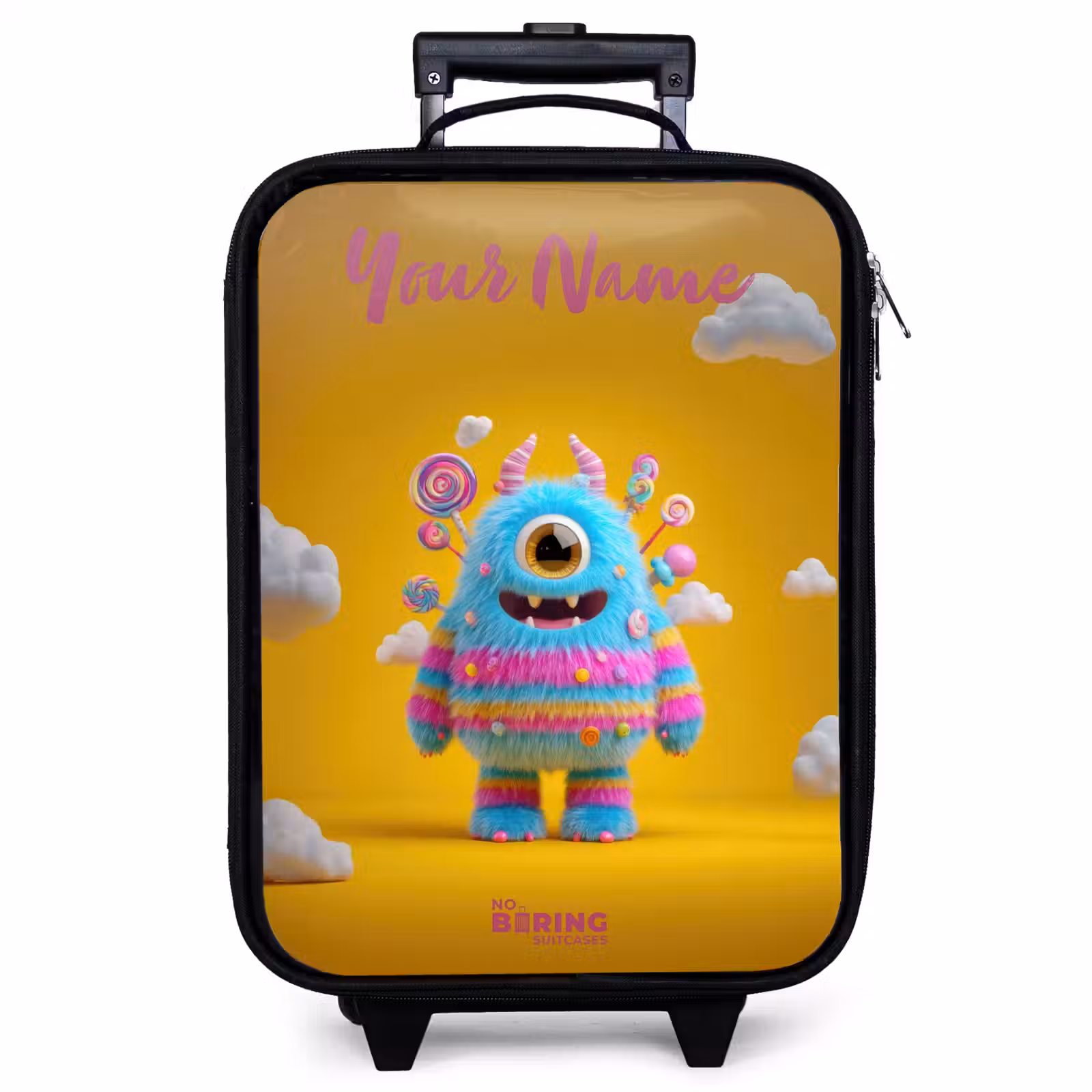Children's suitcase with name - Candy - Monster - Rainbow — 1