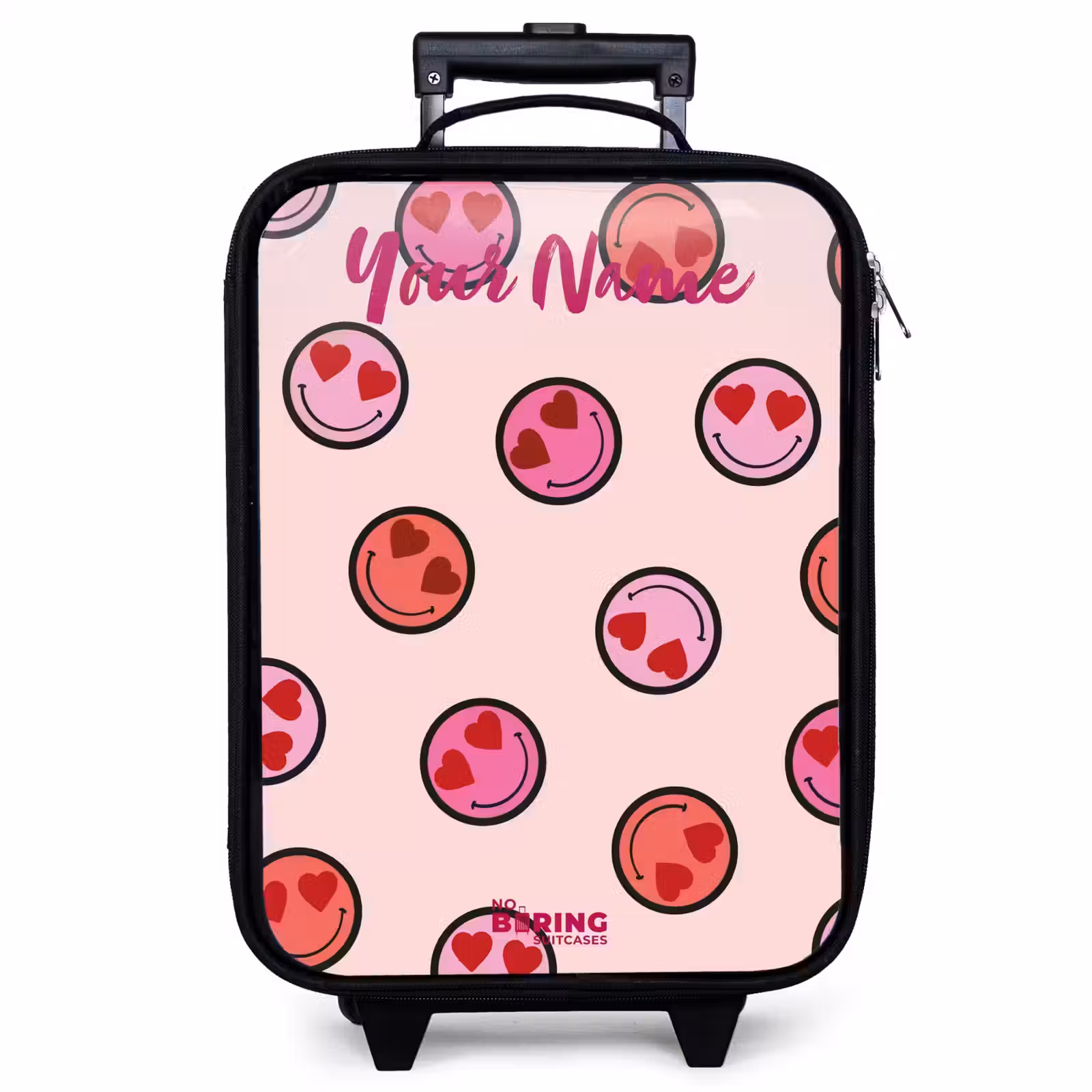 Children's suitcase with name - Heart - Smiley - Pattern — 1
