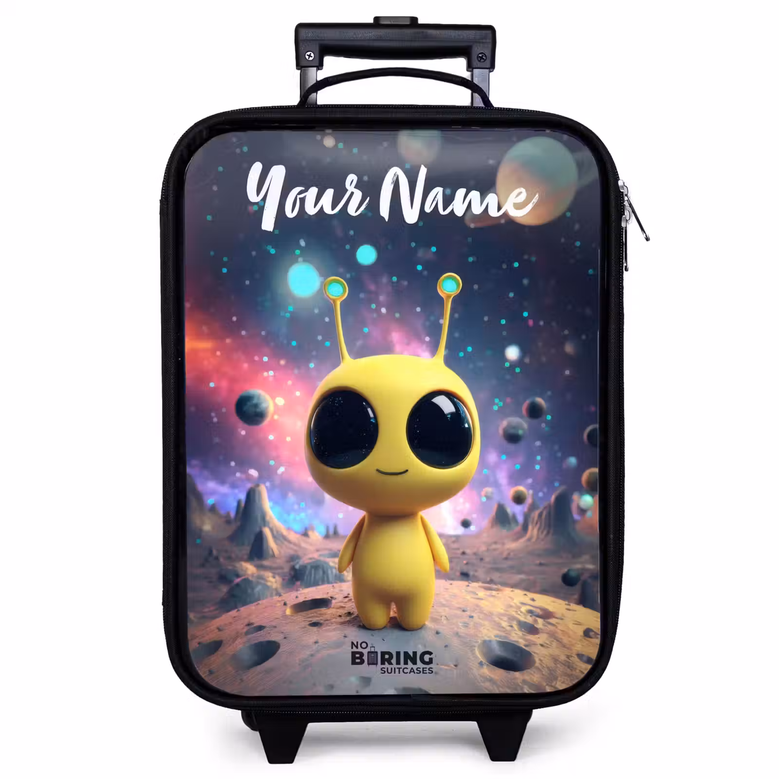 Children's suitcase with name - Merry alien creature — 1