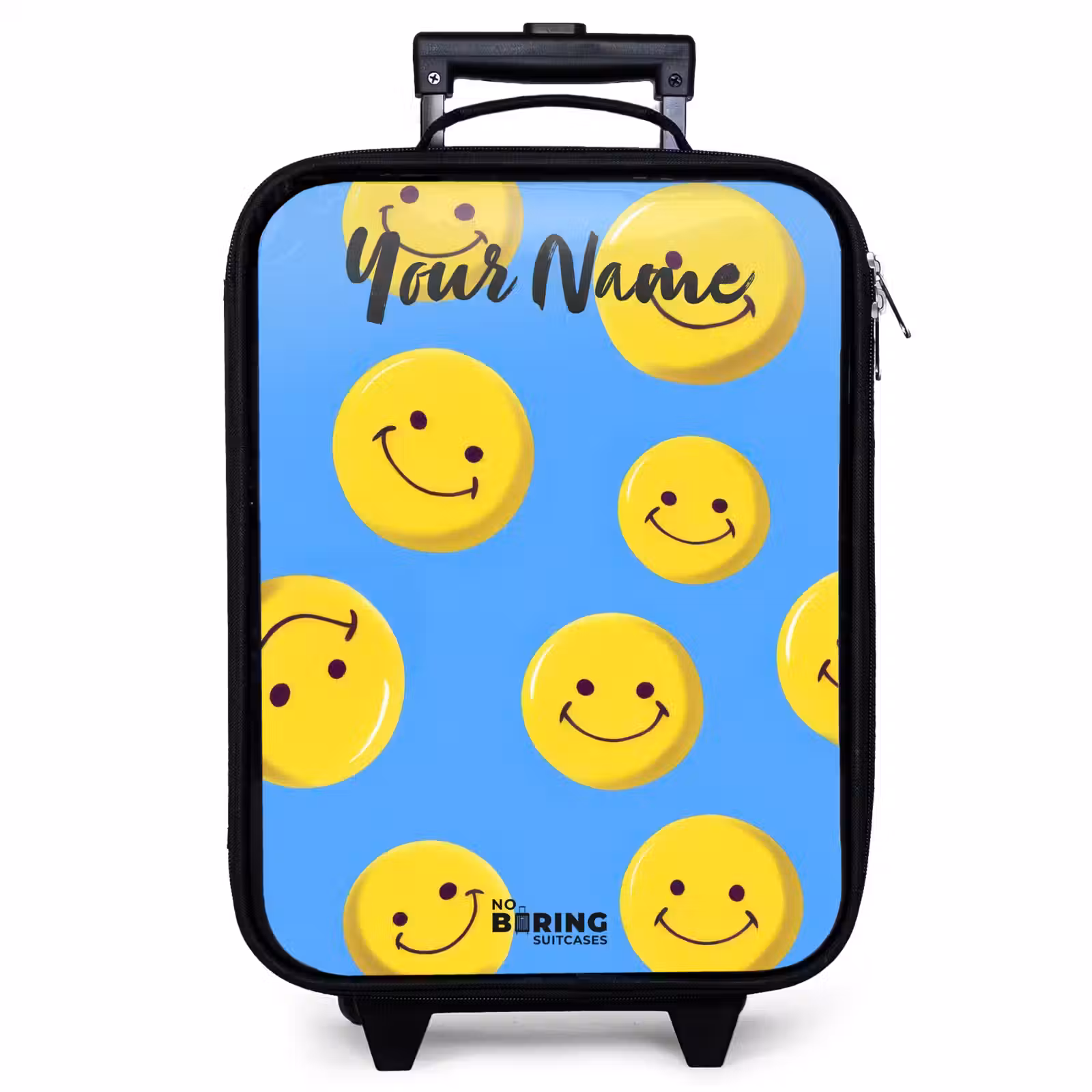 Children's suitcase with name - Merry smiley rain — 1
