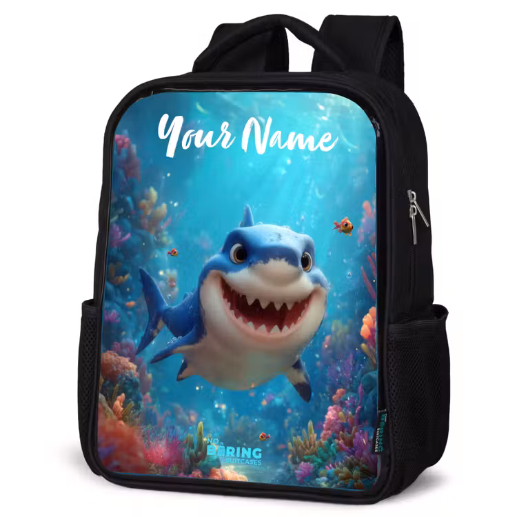 Kids backpack with name - Black - Reef - Coral - Shark - Animal — 6