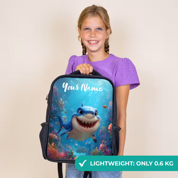 Kids backpack with name - Black - Reef - Coral - Shark - Animal — 9