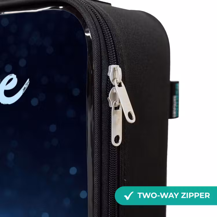 Children's suitcase with name - Blue alien creature under starry sky — 6