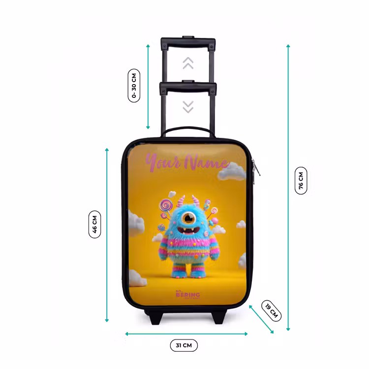 Children's suitcase with name - Candy - Monster - Rainbow — 3