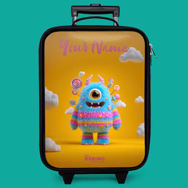 Children's suitcase with name - Candy - Monster - Rainbow — 4