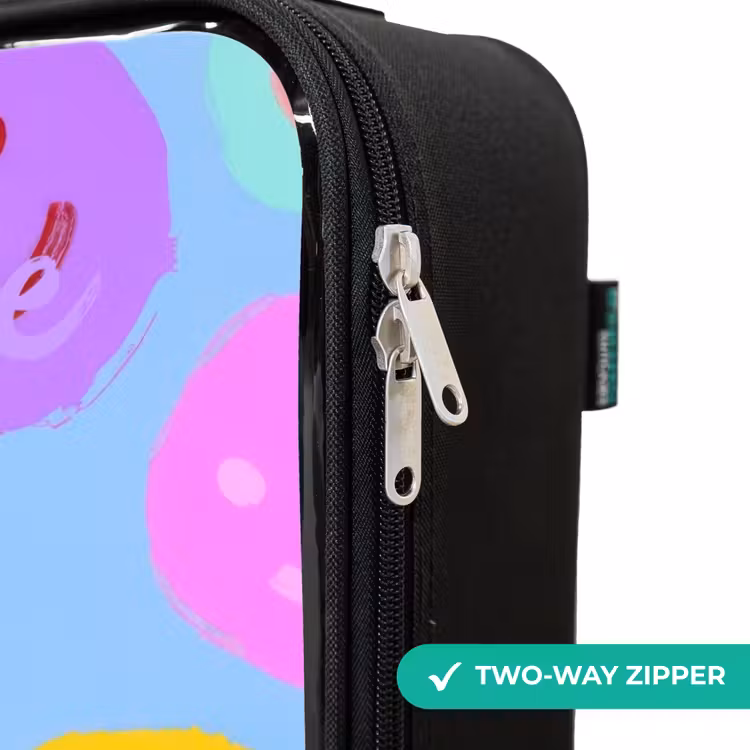Children's suitcase with name - Cheerful pattern of smileys — 6