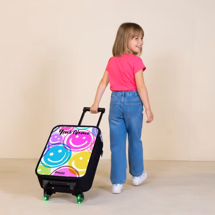 Children's suitcase with name - Colorful explosion of smiles — 2