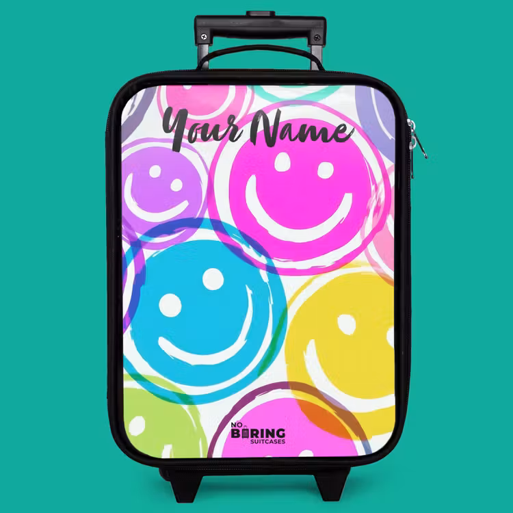 Children's suitcase with name - Colorful explosion of smiles — 4