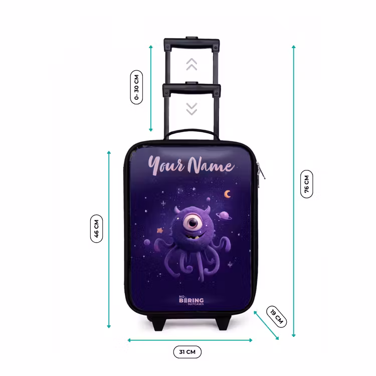 Children's suitcase with name - Cosmic tentacle monster — 3