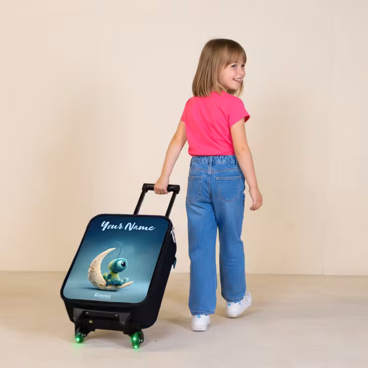 Children's suitcase with name - Dreamy Creature on the Moon — 2