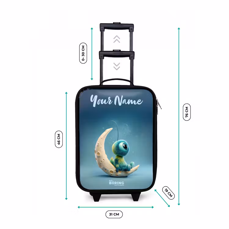 Children's suitcase with name - Dreamy Creature on the Moon — 3