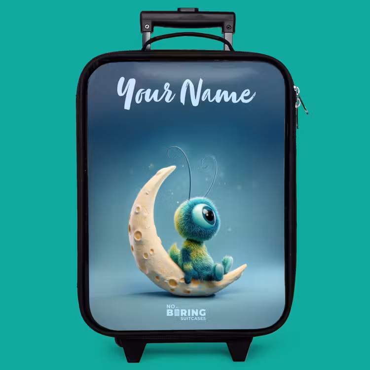 Children's suitcase with name - Dreamy Creature on the Moon — 4