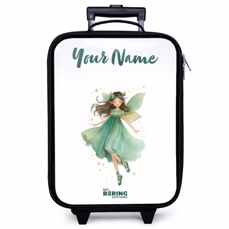 Children's suitcase with name - Floating green elf — 1