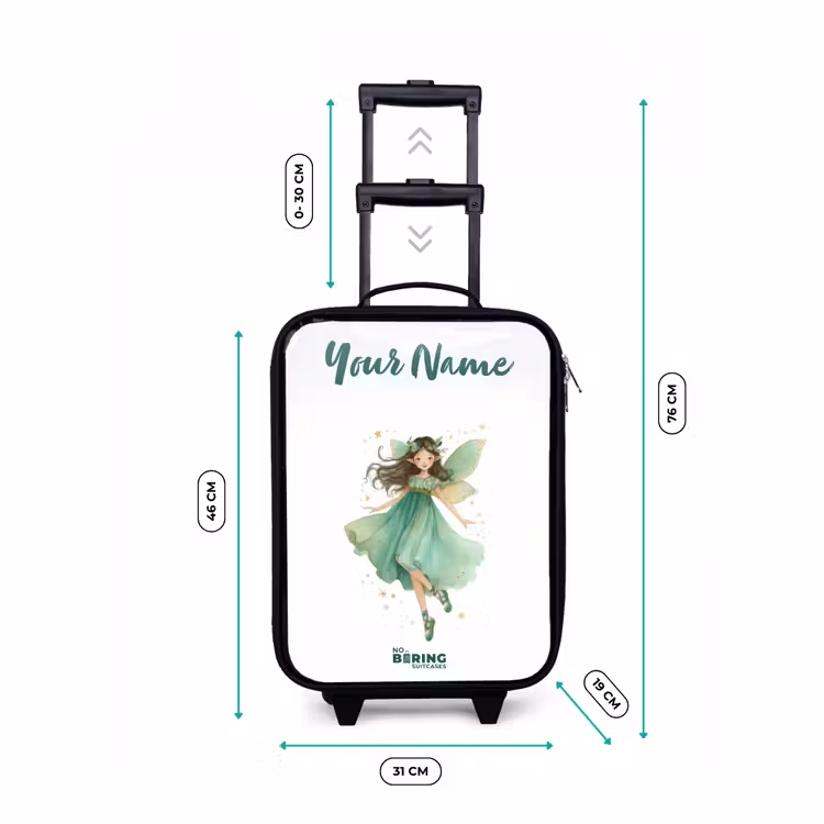 Children's suitcase with name - Floating green elf — 3