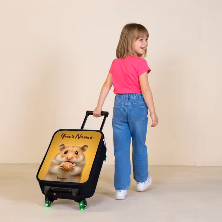 Children's suitcase with name - Hamster - Walnut - Animal — 2