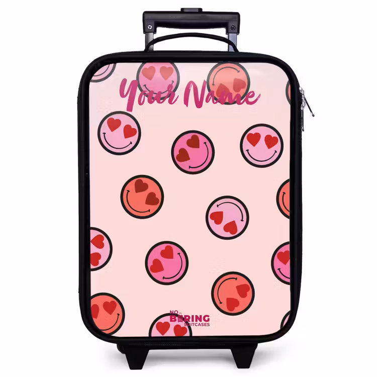 Children's suitcase with name - Heart - Smiley - Pattern — 1