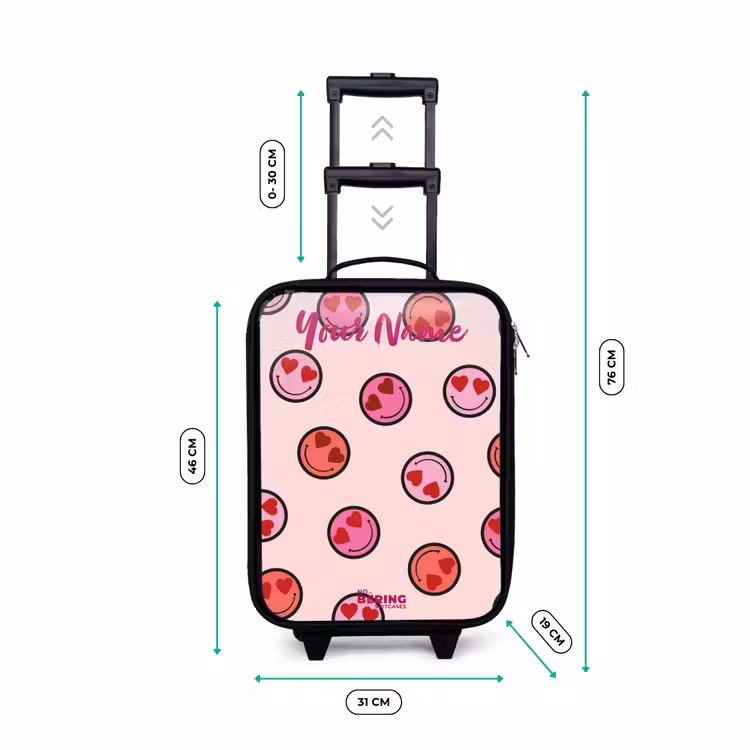 Children's suitcase with name - Heart - Smiley - Pattern — 3