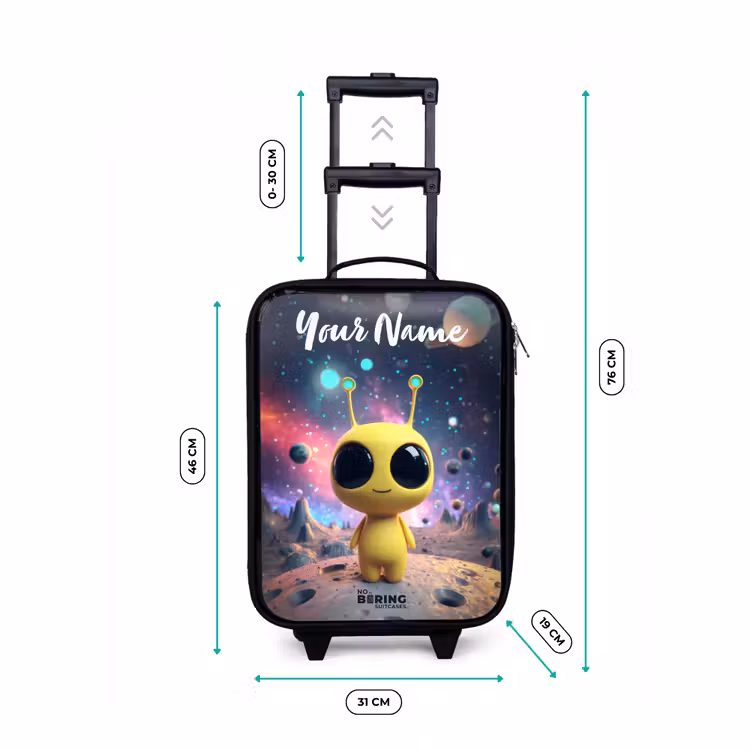 Children's suitcase with name - Merry alien creature — 3