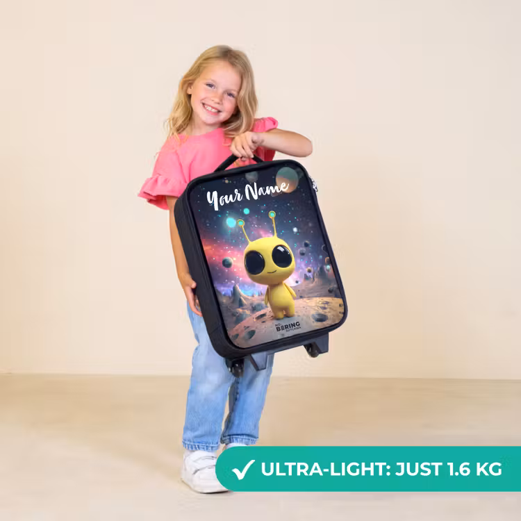 Children's suitcase with name - Merry alien creature — 5