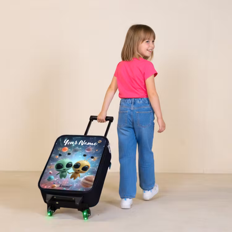 Children's suitcase with name - Merry alien friends — 2
