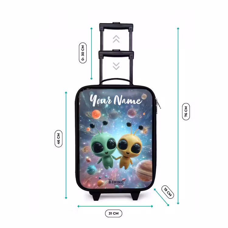 Children's suitcase with name - Merry alien friends — 3