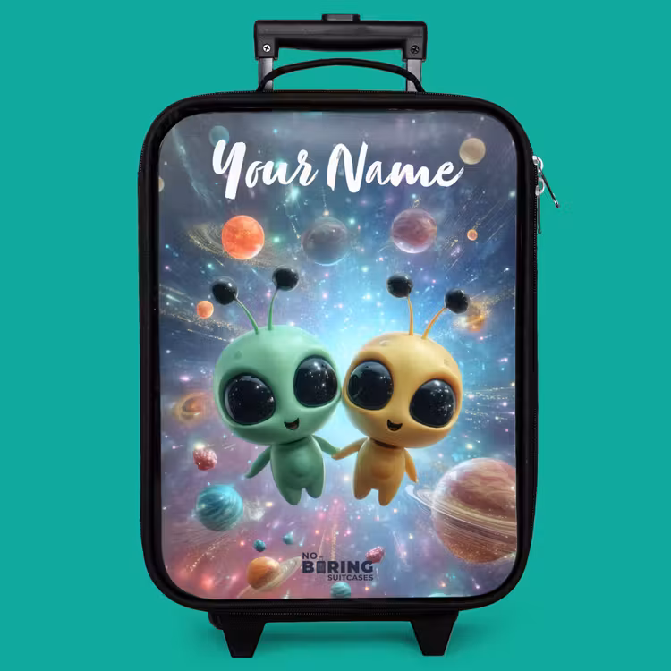 Children's suitcase with name - Merry alien friends — 4