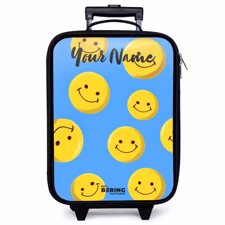 Children's suitcase with name - Merry smiley rain — 1