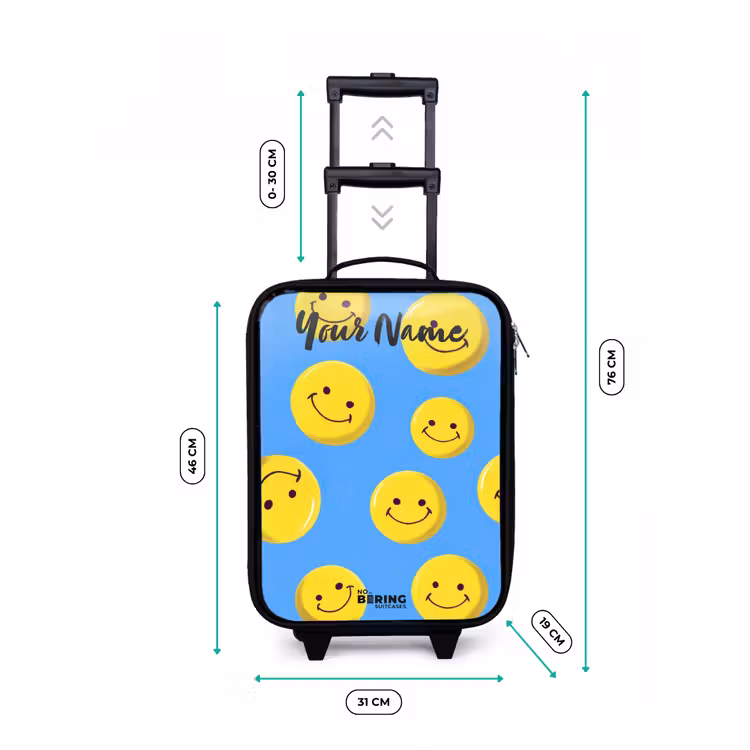 Children's suitcase with name - Merry smiley rain — 3
