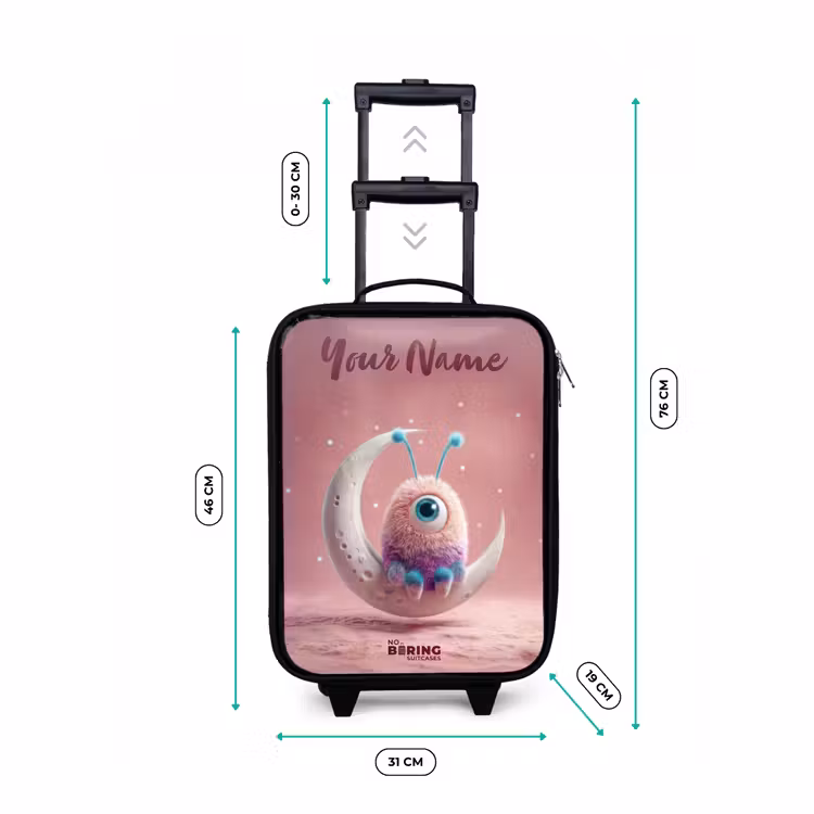 Children's suitcase with name - Moon rocker with Fluffy Weasel — 3