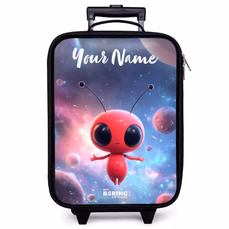 Children's suitcase with name - Red Space Being in Cosmic Dance — 1