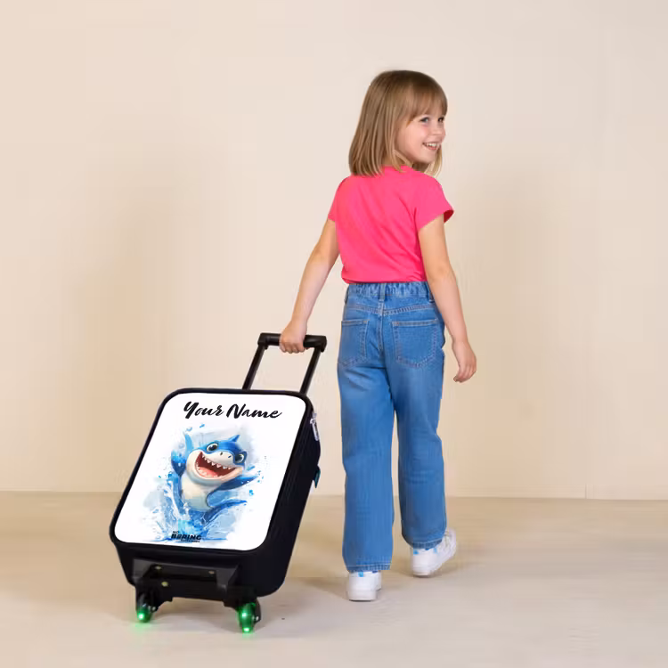 Children's suitcase with name - Shark - Teeth - Water — 2