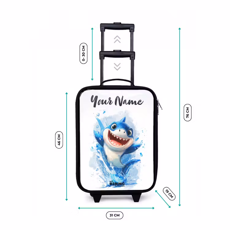Children's suitcase with name - Shark - Teeth - Water — 3
